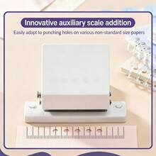 5-Hole Adjustable Hole Punch, Suitable For A4, A5, B5 Binders, School & Office Supplies, Adjustable Hole Spacing Loose Leaf Punch, Applicable For Home And School Office - Regular - View 6