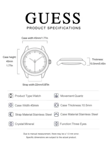 Guess Men's Quartz Watch, Stainless Steel Band And Case, Elegant Chronograph Wristwatch, Suitable For Daily And Party Wear, An Ideal Gift For Him GW0714G2 - Blue - View 8