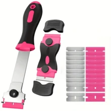 Grattoir multifonctionnel pour le nettoyage de la colle, grattoir de nettoyage de colle à double face, outil de retrait d'autocollants pour voiture - multicolore - Voir 12