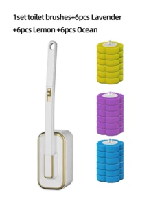 1 Set Disposable Toilet Brush With 18 Replacement Brush Heads, Toilet Cleaning System With Storage Rack, Suitable For Bathroom Cleaning And Autumn Decoration - Multicolor - View 11