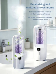 Portable Smart Aroma Diffuser, USB Rechargeable Automatic Aromatherapy Diffuser With LED Light, Suitable For Home, Bathroom, Toilet Deodorizing, Office Air Freshening - White - View 9