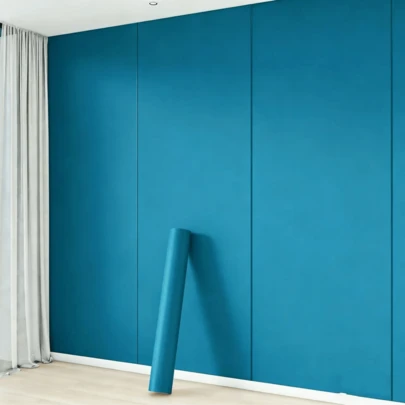 1 Cuộn Giấy Dán Tường Tự Dính, Chất Liệu PVC, Giấy Dán Tường Màu Xanh Lam Mờ, Chống Thấm Nước và Chống Bám Bẩn, Dễ Lắp Đặt và Tháo Gỡ, Thích Hợp Cho Tủ Bếp, Mặt Bàn, Ngăn Kéo, Trang Trí Nội Thất, Phòng Ngủ, Phòng Khách, Trang Trí Tường Ký Túc, Dễ Lau Chặt và Cắt Theo Kích Thước