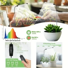 Lâmpada LED USB para crescimento de plantas, espectro completo 6000K, para jardinagem, mini cinto para controlar a floração de plantas cultivadas em ambientes internos. - Espectro completo - Ver 6