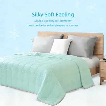 1 pieza Edredón de verano suave y sedoso, ligero y transpirable, diseño minimalista de unicolor, suave y amigable con la piel, adecuado para el dormitorio del hogar, el sofá, el hotel, el aire acondicionado