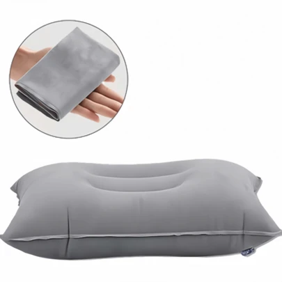 1 Gối hơi dùng ngoài trời, gối hơi du lịch, ruột gối gấp gọn cho các chuyến đi ngoài trời, đệm lưng và eo di động cho ô tô và máy bay. Lý tưởng cho cắm trại, dã ngoại và tụ họp ngoài trời, dễ dàng mang theo và chiếm ít không gian.