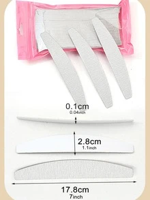 50pcs Replaceable Sandpaper Nail Files, Reusable And Washable, 100/180/240 Grit (Stainless Steel Plate Sold Separately) - Grey - View 6
