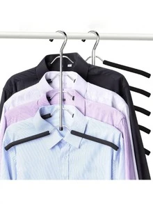 Multi-Functional Hanger, Seamless Sponge Hanger, Multi-Layer Space-Saving Clothes Support Rack, T-Shirt Drying Rack, Wardrobe Storage Rack, Bedroom Dormitory Accessories, Storage Organization Decorations, Holiday Decorations, Room Decorations, Home Decorations, Bedroom Decorations, Dresses, Pants, Shoes, Jeans, Boots, Skirts, Spring, Simple, Summer Tops - Black - View 6
