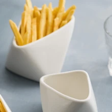Cốc đựng khoai tây chiên có nắp gập, bát nấu ăn bằng gốm sứ gia dụng, bộ đồ ăn nhà hàng độc đáo, đĩa ăn nhẹ, đĩa đựng nước sốt. - Nhiều màu - Xem 7