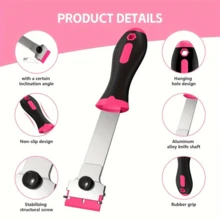 Grattoir multifonctionnel pour le nettoyage de la colle, grattoir de nettoyage de colle à double face, outil de retrait d'autocollants pour voiture - multicolore - Voir 5