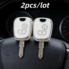 2个/套汽车钥匙套，适用于标致107、206、207、307，雪铁龙N C1、C2、C3、C4，丰田A Aygo，仅适用于图片所示的汽车钥匙。送给母亲、父亲、毕业生和老师的礼物。 - 彩色 - 查看 4