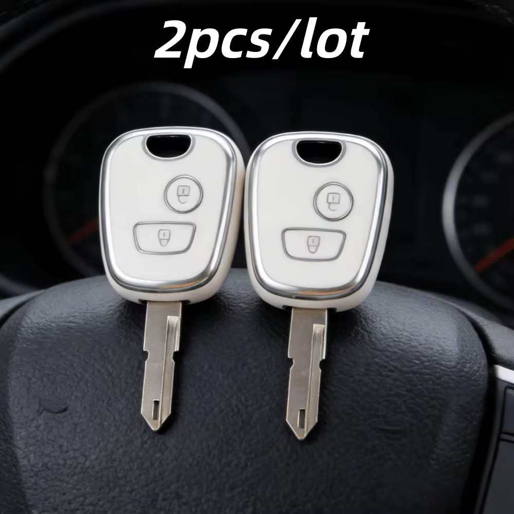 2pcs/Lot Car Key Case Covers For Peugeot 107 206 207 307 For Citroe N C1 C2 C3 C4 For Toyot A Aygo, Only Fit For The Car Key Shown In The Image. Gifts For Mother, Father, Graduation, And Teacher - Multicolor - View 4