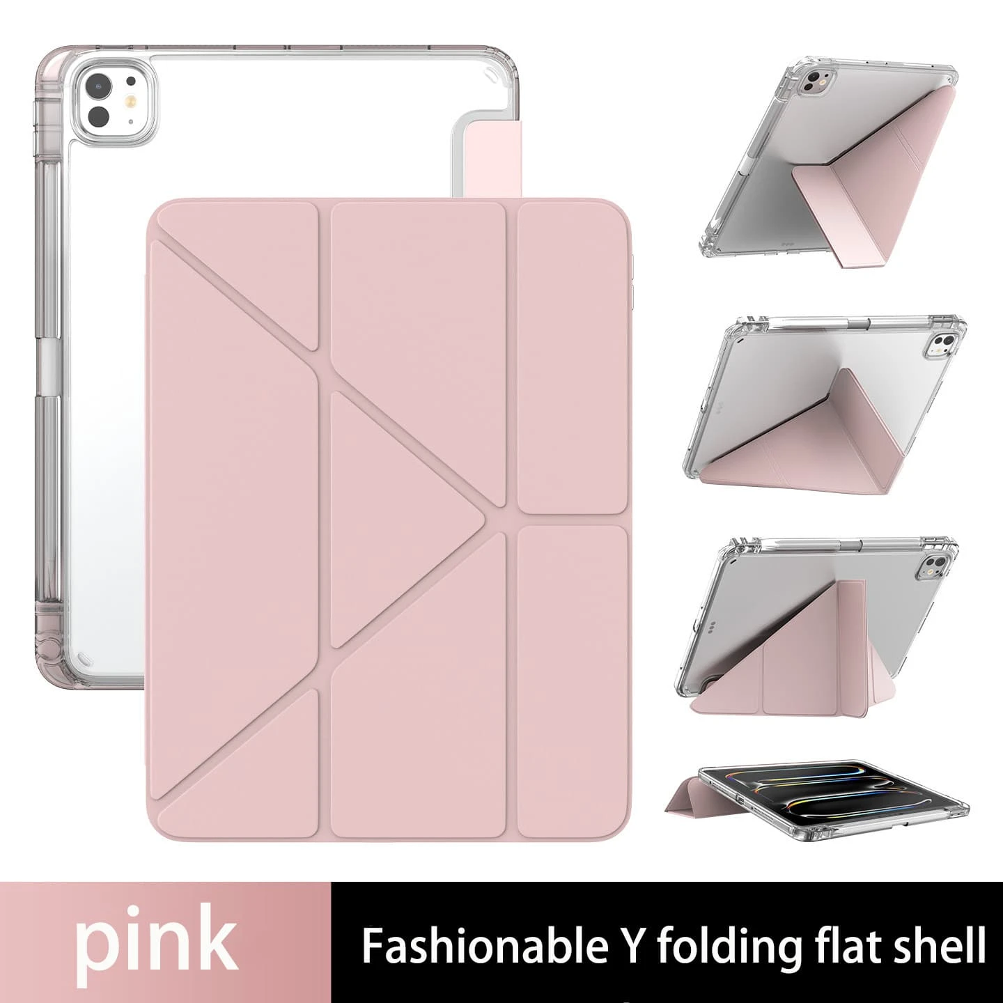 Ốp bảo vệ máy tính bảng thông minh siêu nhẹ cho Redmi Pad 2, mặt lưng acrylic trong suốt cao, chân đế gập chữ Y đa góc, tương thích với Redmi Pad SE 11 inch (2023), MatePad 11.5S (2026)/11.5 (2025), thế hệ thứ 11, A16.
