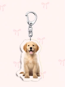 1件/7件套亚克力可爱宠物钥匙扣套装，包含边境牧羊犬、法国斗牛犬、金毛寻回犬、迷你杜宾犬、布偶猫、黑白（奶牛）猫和虎斑猫设计，趣味动物挂件，宠物爱好者的完美礼物，适合送给男朋友、女朋友、家人、老师、派对礼物和狗狗主题手机装饰。 - 彩色 - 查看 9