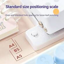 5-Hole Adjustable Hole Punch, Suitable For A4, A5, B5 Binders, School & Office Supplies, Adjustable Hole Spacing Loose Leaf Punch, Applicable For Home And School Office - Regular - View 5