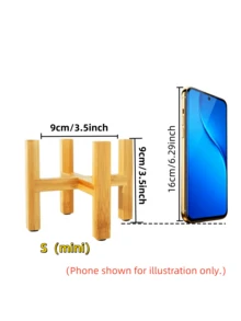 北欧风桌面木质X型交叉植物架 1个 - 坚固耐用，适用于中小花盆 - 黃色 - 查看 11