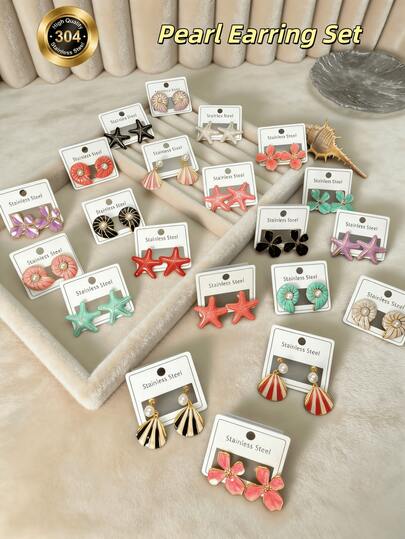 [Essential Jewelry Gift Set For Festivals]During The Summer And Christmas Seasons, Jewelry Made Of 304 Stainless Steel Is An Excellent Gift Choice. It Comes In Various Colors And Has Exquisite Designs. For Ladies, It Is A Must-Have Item. Wedding Earrings Are An Ideal Choice For Pairing With Festival Outfits When Attending Parties.