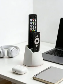 1 hộp đựng điều khiển từ xa hiện đại, giá đỡ điều khiển từ xa hai khe cho TV/DVD/Blu-Ray/Hệ thống âm thanh/Máy chơi game - Kệ lưu trữ phương tiện truyền thông phòng khách phòng ngủ - Hộp đựng điều khiển từ xa trang trí có không gian chứa đồ - Không cần nguồn điện, dễ sử dụng, hộp đựng bằng nhựa bền in 3D chứa được 2 điều khiển từ xa, thích hợp cho điều khiển TV, máy lạnh, đèn và đồ dùng văn phòng. - Nhiều màu - Xem 2