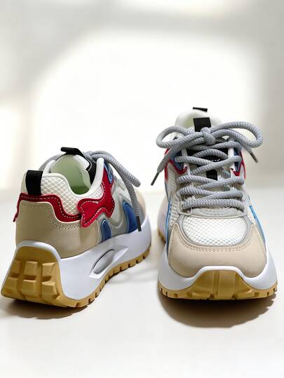 Zapatillas de mujer de estilo casual con patrón geométrico de patchwork de tela de punto, elegantes y sexys zapatos de malla para damas, adecuados para todas las estaciones