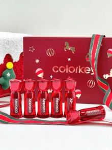 COLORKEY 6件組水感唇釉禮盒，液體唇膏，防水液體唇膏，霧面不沾染唇釉，持久顯色，不沾杯，不褪色，春夏理想選擇，減淡唇部細紋液體唇膏旅行套組唇妝組合，品牌 Bea - "Carousel"Mini Liguid Lipstick Set - 查看 3