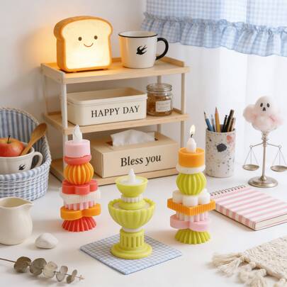 1pc Jenga-Style Scented Candle - Candle Set, Room Decor, Photography Prop, Wedding Favor | Birthday Gifts, Gifts For Women