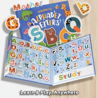 Children's Magnetic Letter Learning Book With Magnetic Stickers, English Early Education Toy, Parent-Child Interactive Educational Book