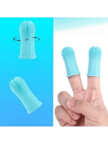 Bàn chải đánh răng cho thú cưng, bàn chải vệ sinh răng miệng cho chó và mèo, dụng cụ làm sạch chống cao răng, đóng gói trong túi OPP. - Nhiều màu - Xem 4