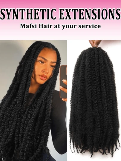 Marley Twist Braiding Hair 1/3 Packs Marley Hair Crochet Braids Natural Springy Afro Kinky Twist Crochet Hair For Crochet Faux Locs Synthetic Braiding Hair Extensions For Women