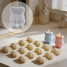 小熊蜡烛硅胶模具 DIY手工香氛动物造型肥皂模具 - 小熊模具 - 查看 3