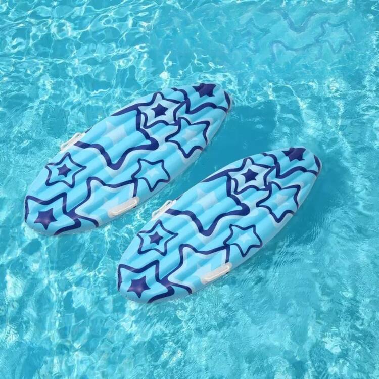 Tabla de surf azul/rosa | Compañero de playa de verano, desbloquea la experiencia de surf, ligero y portátil, de alta estética, perfecto para fotos de vacaciones, tabla blanda, amigable para principiantes, ¡compañero acuático integral! - Talla única - Añade 7