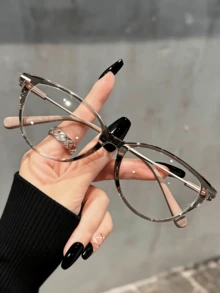 1件女款復古貓眼框透明鏡片時尚眼鏡，小窄框設計，女款極簡全框PC眼鏡，適合旅行 - 彩色 - 查看 7