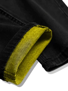 Two-Pack Men's Ripped Jeans Stretch Ripped Jeans For Men Comfort Flex Slim Fit Jeans Designer Fashion Pants For Men,Street Style - Black + Charcoal Black - View 9