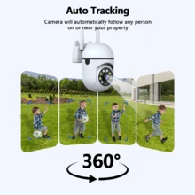 4pcs 3MP PTZ (2.4G/5G) Dual-Band WiFi Security Cameras, Indoor/Outdoor Surveillance With Full-Color Night Vision, Two-Way Audio, AI Motion Detection & App Remote Control - 白色 - 查看 6