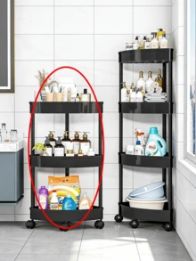 1pc Modern Minimalist 3/4/5 Tier Corner Shelf, Foldable Self-Standing Space-Saving Storage Rack, Easy Assembly, Waterproof Thickened PP Plastic Multi-Function Storage Basket, Solid Color Matte No Pattern Home Decor Storage Rack, All-Season Open-Shelf Multi-Layer Storage Rack With Anti-Slip - Multicolor - View 16