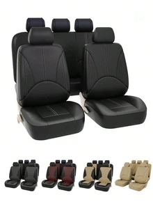 Universal PU Leather Car Seat Covers - Full Coverage, Breathable & Waterproof, Elastic Sides, 4pcs Set (2 Seats) Or 9pcs Set (5 Seats) Full Set, Airbag Compatible, Water-Resistant & Easy To Clean, Seat Protector Fits Most Cars, SUVs, MPVs, Interior Protection - Type a - View 13