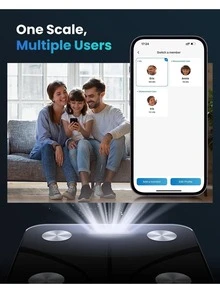 Escala De Grasa Corporal, Peso Máximo 180kg, Báscula Electrónica Bluetooth, Carga USB Y LCD, Bascula Inteligente Corporal, Análisis Múltiples Datos, Bascula Peso Corporal, Compatible Con IOS Y AndroidDispositivos de salud precisos bluetooth para usuarios domésticos con aplicaciones de sincronización,LED, vidrio templado - Rosa - Ver 4