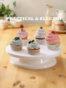 1 pièce Plateau tournant à 360 degrés pour gâteau - Outil de cuisson durable avec rotation stable | Outil de cuisson essentiel pour gâteaux, cupcakes et pâtisseries, convient pour la cuisson maison et la décoration de fête, fournitures de décoration de gâteau et présentoir à gâteau - Multicolore - Voir 7