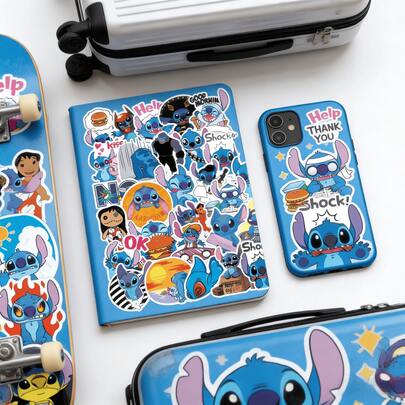 100pcs/Roll Cartoon Stitch Shaped Waterproof Stickers For Notebook, Laptop, Phone Case Decoration