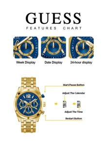 Guess Men's Quartz Watch, Stainless Steel Band And Case, Elegant Chronograph Wristwatch, Suitable For Daily And Party Wear, An Ideal Gift For Him GW0714G2 - Blue - View 5