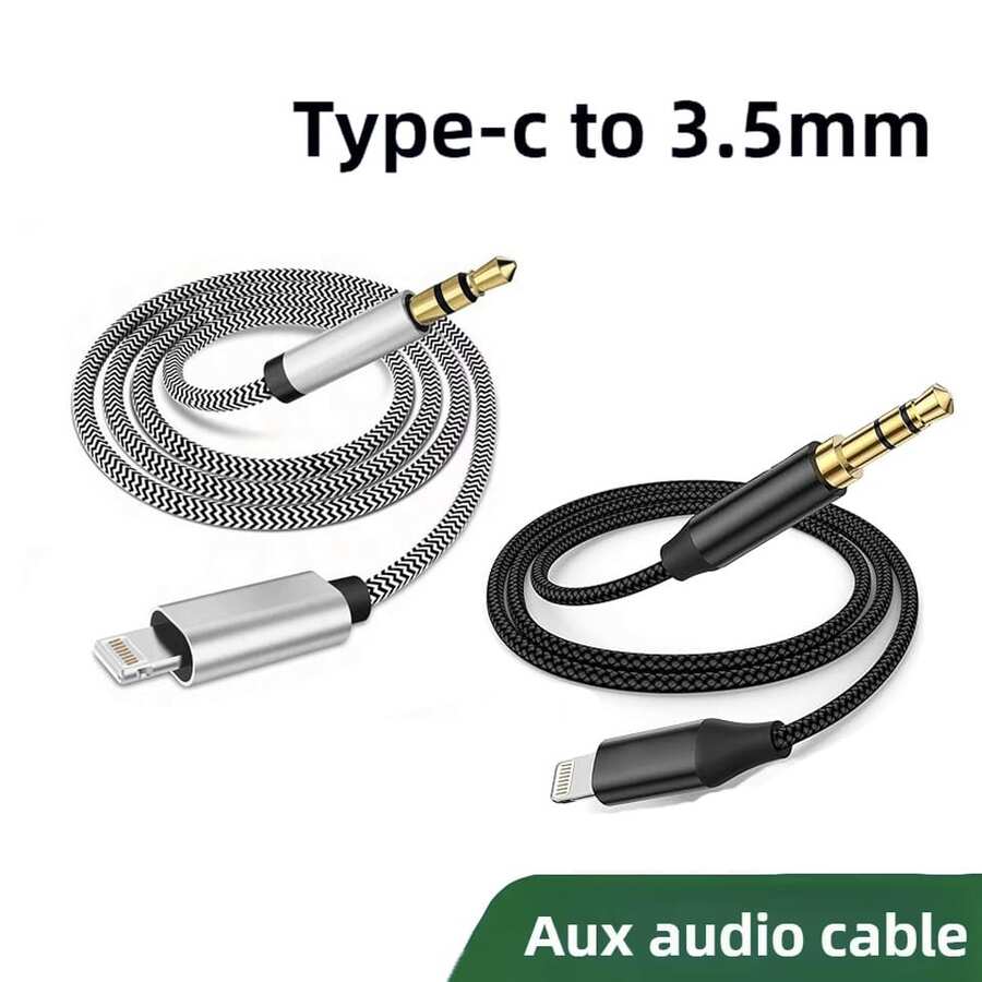 3.5mm音频适配器线，带耳机延长线，兼容 15/15Pro/16/16Pro/17/17Pro等Type-C智能手机，必备车载音响及耳机配件 - 彩色 - 查看 1