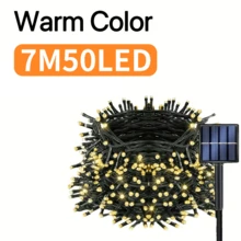 1 unidade de luzes solares de LED para exterior - Disponível com 20/50/100/200 LEDs e comprimentos de 4,8/7/12/22 metros. Estas luzes de fada com classificação IP65 são adequadas para decorar jardins, pátios, Natal, Dia dos Namorados, feriados, escritórios e quartos. - Luzes de corda solares - Ver 10
