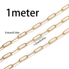 1m Stainless Steel Embossed Oval Chain, Suitable For DIY Necklace, Bracelet, Jewelry Making - Chain - View 12
