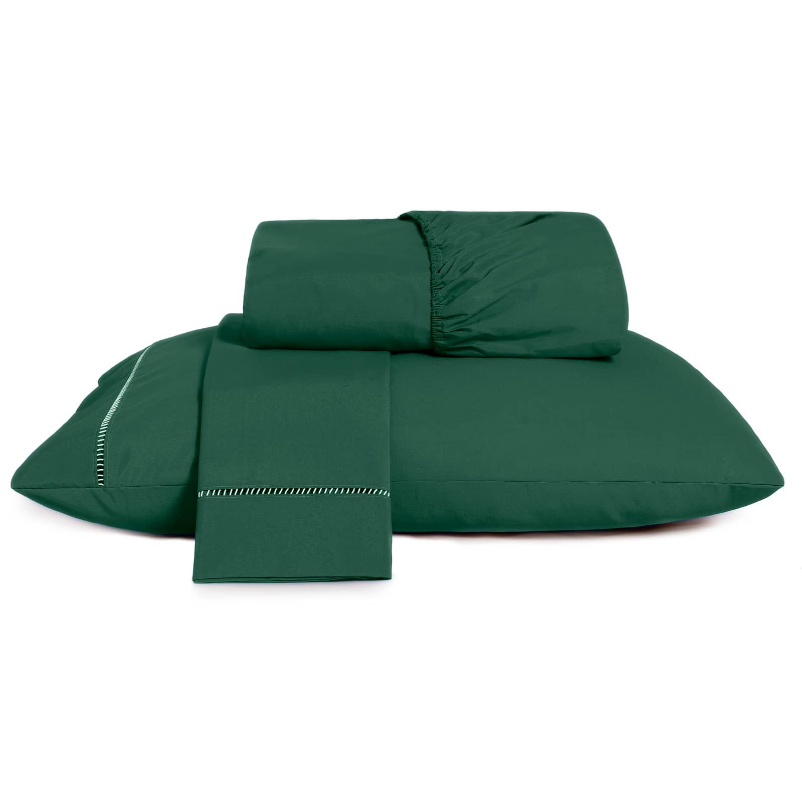 400 Thread Count Sheet Set, 2 And 3 Pieces, Luxury Hemstitch, Single, Double, Queen, King, High Quality - MILITARY GREEN - View 1