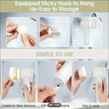 SOKANY 五合一多功能无线电动清洁刷 - USB充电，手持式，适用于厨房和浴室表面，浴室清洁工具 - 手持式短柄 - 查看 5