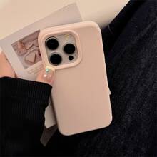 1pc Luxury Candy Color Liquid Silicone AI Button Phone Case, Compatible With IPhone 17 Air 16 15 14 13 12 11 Pro Max Plus, Ultra-Thin Anti-Drop Protection - Pink - View 5