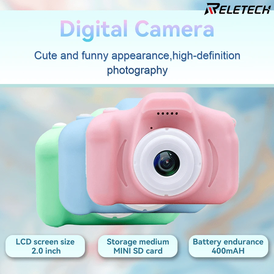 Reletech 2.0 Inch Clear Screen Cute Portable Mini Camera, Minimalist Adorable Design, Suitable For Teenagers (X2L)