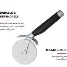 Classic Pizza Wheel With Sharp Blade For Cutting Through Crusts, Pies And More, Built In Finger Guard For Safety And Comfort Grip To Protect Fingers, Pizza Cutter, Kitchen Essentials, Kitchen Gadgets, 9-Inch, Black - View 6