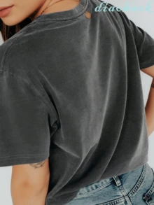 Women's Journey "Don't Stop Believin'" 1981 Graphic T-Shirt | Spring Tops, Oversized Short Sleeve Tee,  Clothes Women, Summer Clothes Women - Màu xám đen - Xem 3