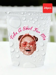 1/28/56pcs Customized Face Photo Stickers, Cup And Wine Glass Stickers, Wedding Photo Decals, Bachelorette Party Favors, Vinyl Material - Multicolor - View 15