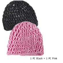 4pcs/Set Mesh Crochet Hair Net Set, Knitted Scarf Hat, Thick Short Women Hair Net, Sleep Scarf Cover, Black Hair Net, Long Straight/Curly Hair Protective Cap, Ballet Cap Sleep Bonnet,Summer,Beach - Multicolor - View 8