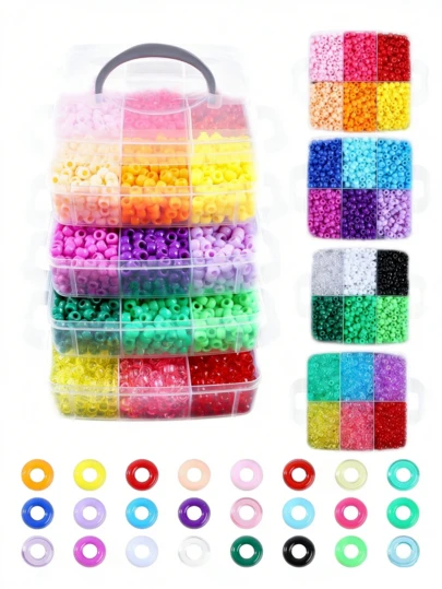 Rainbow Horse Beads Mixed Color Bead Set, Suitable For Jewelry Making, DIY Bracelets & Necklaces, Friendship Gifts, Handicrafts, Hair Decorations